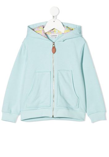 LANVIN Enfant zip-up cotton hoodie - Blu