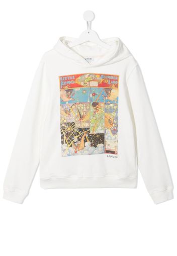 LANVIN Enfant TEEN cartoon-print hooded sweatshirt - Bianco