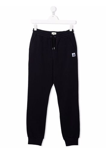 LANVIN Enfant TEEN logo-patch track pants - Blu