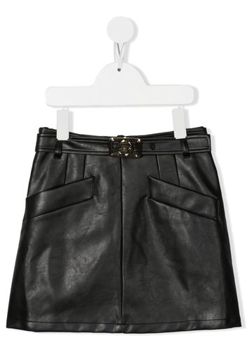 LANVIN Enfant belted faux-leather skirt - Nero