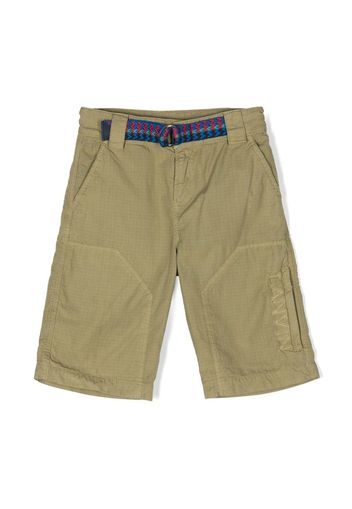 Lanvin Enfant logo-embroidered chino shorts - Verde