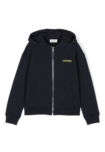 Lanvin Enfant logo-embroidered hooded jacket - Blu