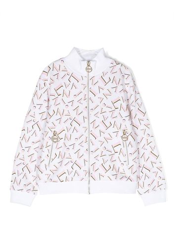 Lanvin Enfant logo-print zip-through sweatshirt - Bianco