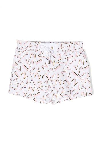 Lanvin Enfant logo-print drawstring shorts - Bianco