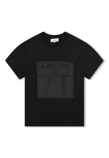 Lanvin Enfant logo-embroidered organic cotton T-shirt - Nero