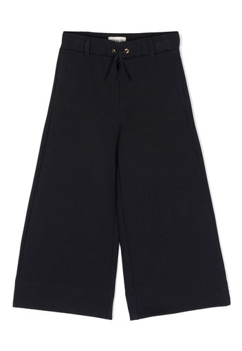 Lanvin Enfant logo-embroidered flared trousers - Blu