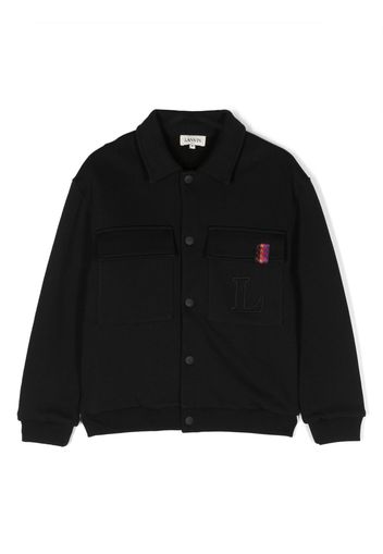 Lanvin Enfant Cardigan Curb con ricamo - Nero