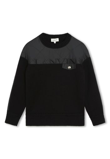 Lanvin Enfant Maglione con ricamo - Nero