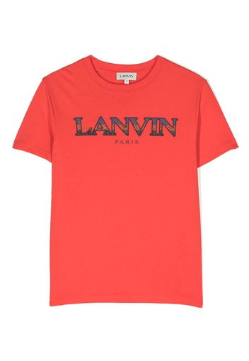 Lanvin Enfant T-shirt Curb con ricamo - Rosso