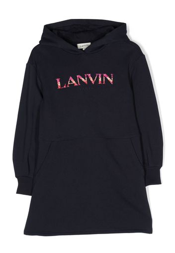 Lanvin Enfant Abito con applicazione logo - Blu