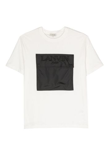 Lanvin Enfant logo-embroidered pocket T-shirt - Bianco