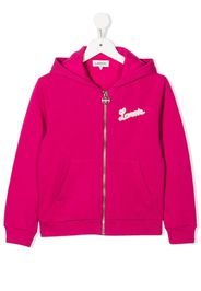 LANVIN Enfant embroidered-logo zip-up hoodie - Rosa