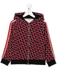 LANVIN Enfant all-over monogram-pattern hoodie - Nero