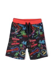 Lanvin Enfant graphic-print track shorts - Blu