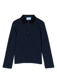 Lanvin Enfant logo-embroidered piqué polo shirt - Blu