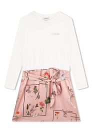 Lanvin Enfant botanical-print organic-cotton A-line dress - Rosa