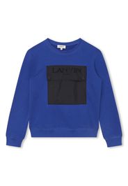 Lanvin Enfant logo-embroidered cotton sweatshirt - Blu