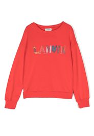 Lanvin Enfant logo-print cotton sweatshirt - Rosso