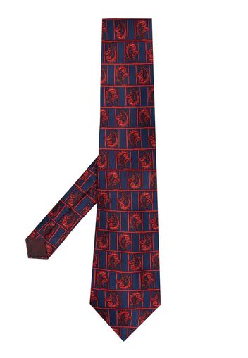 LANVIN Pre-Owned 1970s paisley pattern silk necktie - Blu