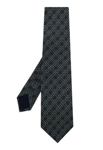 LANVIN Pre-Owned patterned jacquard silk tie - Blu