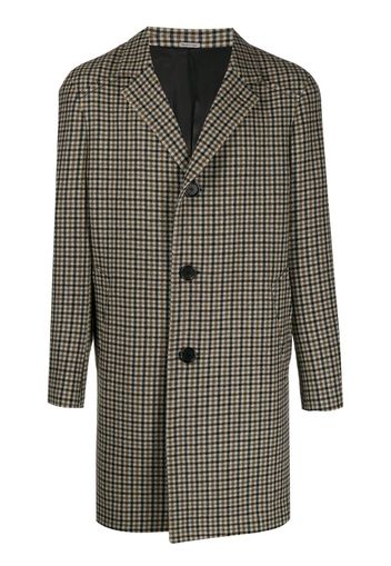 single-breasted check coat