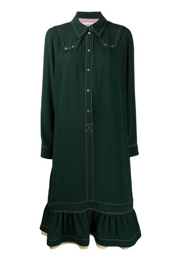 gathered shirt dress