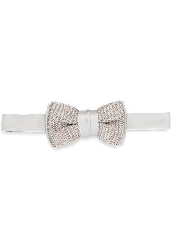 LANVIN crochet-detail bow tie - Grigio