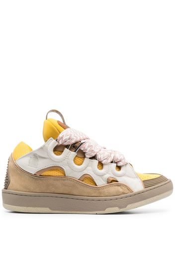 LANVIN herringbone-laces low-top sneakers - Giallo