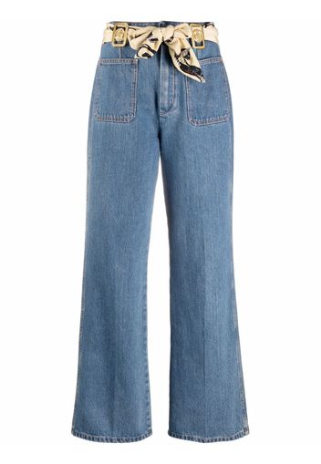 LANVIN high-waisted scarf-detail jeans - Blu