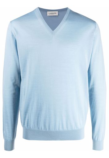 LANVIN V-neck long-sleeve jumper - Blu