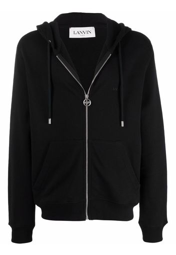 LANVIN zipped cotton hoodie - Nero