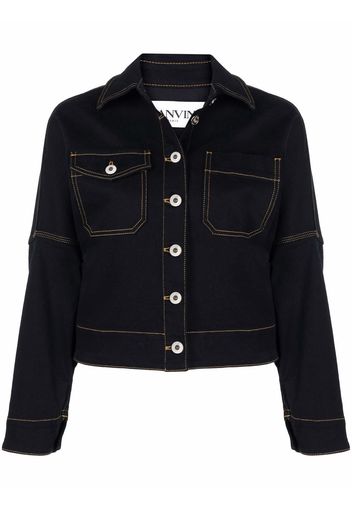 LANVIN logo-print denim jacket - Nero