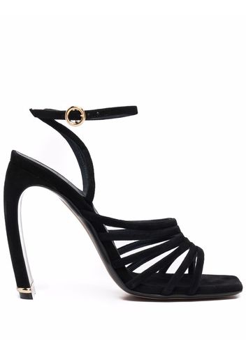 LANVIN square-toe suede heeled sandals - Nero
