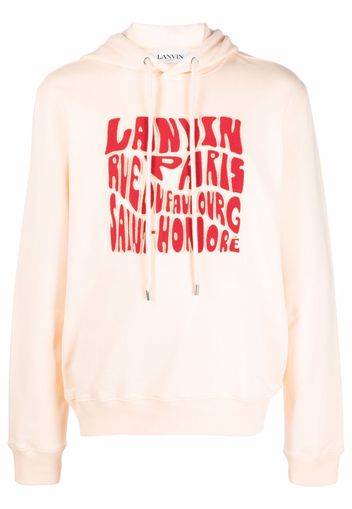 LANVIN appliqué logo drawstring hoodie - Arancione