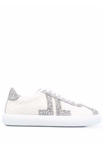 LANVIN glittered low-top sneakers - Bianco