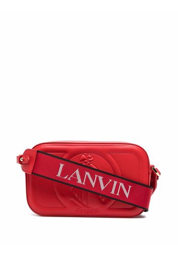 LANVIN logo-embossed leather shoulder bag - Rosso