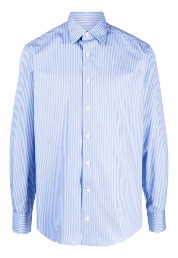 LANVIN pinstriped long-sleeve shirt - Blu