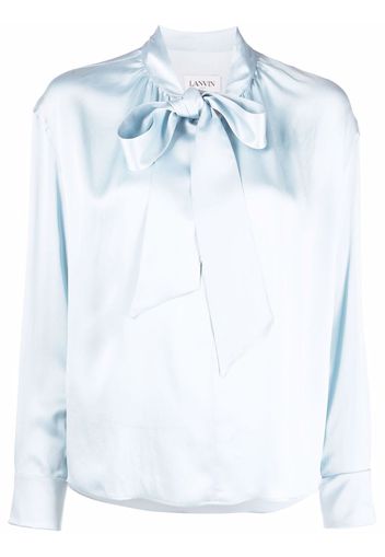 LANVIN ribbon-fastened silk blouse - Blu