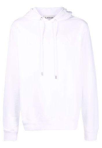 LANVIN logo embroidered hoodie - Bianco