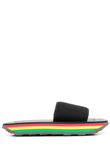 LANVIN rainbow-print sole slides - Nero