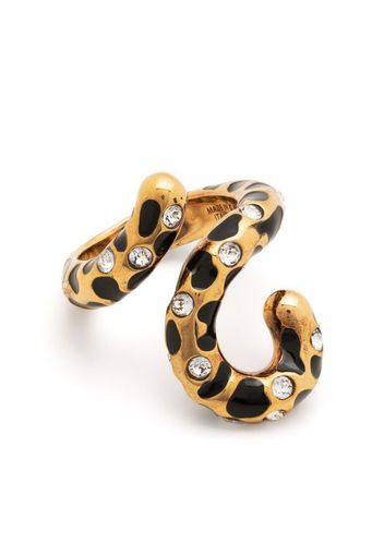 Lanvin crystal-embellished sculpted ring - Oro