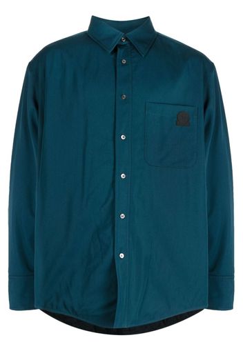 Lanvin box-pleat long-sleeved shirt - Blu