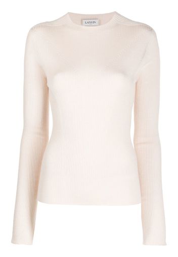 Lanvin extra-long sleeve rib-knit jumper - Toni neutri