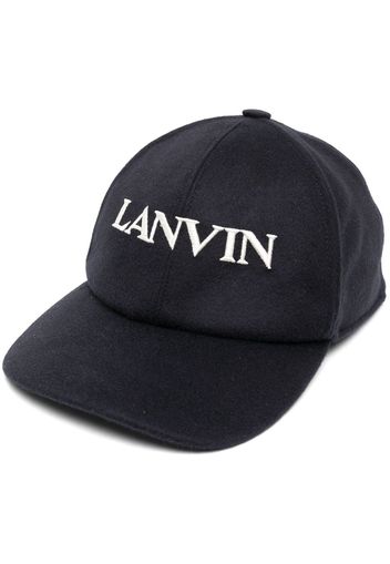 Lanvin embroidered-logo felt cap - Blu