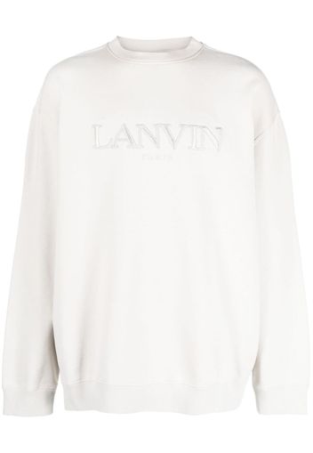 Lanvin logo-embroidered cotton sweatshirt - Grigio