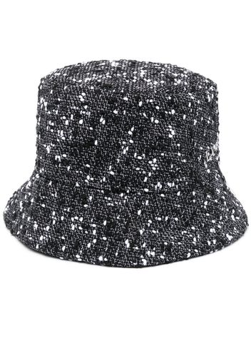 Lanvin logo-embroidered tweed bucket hat - Nero