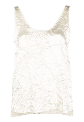 Lanvin V-back crinkled-effect top - Bianco