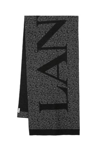 Lanvin intarsia-knit logo scarf - Nero