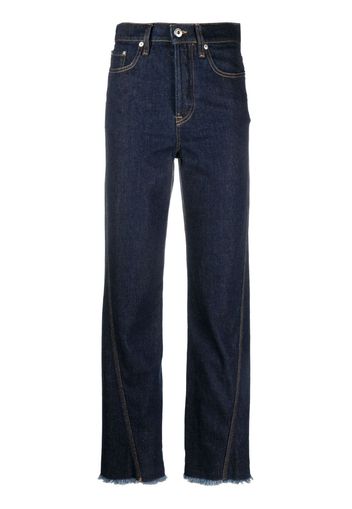 Lanvin frayed-edge straight-leg jeans - Blu