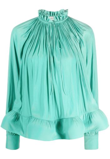 Lanvin ruffled gathered blouse - Verde